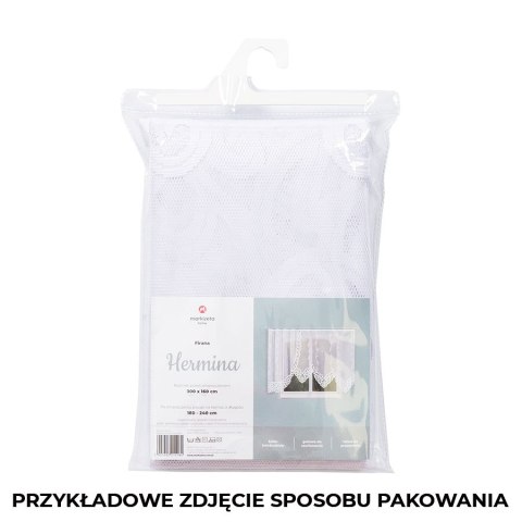 HERMINA Firanka żakardowa gotowa, szerokość 250 x wysokość 150cm, kolor 001 biały 019314/FBL/001/250150/1 HERMINA Firanka żakardowa gotowa, szerokość 250 x wysokość 150cm, kolor 001 biały 019314/FBL/001/250150/1