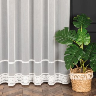 LINUS Firanka haftowana, wysokość 300cm, kolor 001 offwhite z błyskiem 043203/000/001/000300/1