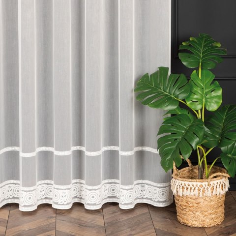 LINUS Firanka haftowana, wysokość 300cm, kolor 001 offwhite z błyskiem 043203/000/001/000300/1