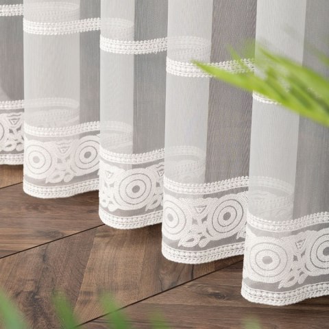 LINUS Firanka haftowana, wysokość 300cm, kolor 001 offwhite z błyskiem 043203/000/001/000300/1