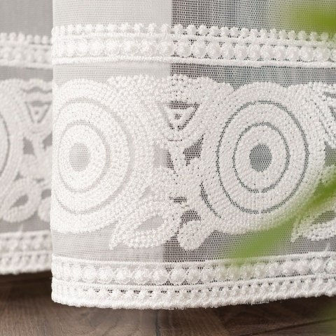LINUS Firanka haftowana, wysokość 300cm, kolor 001 offwhite z błyskiem 043203/000/001/000300/1