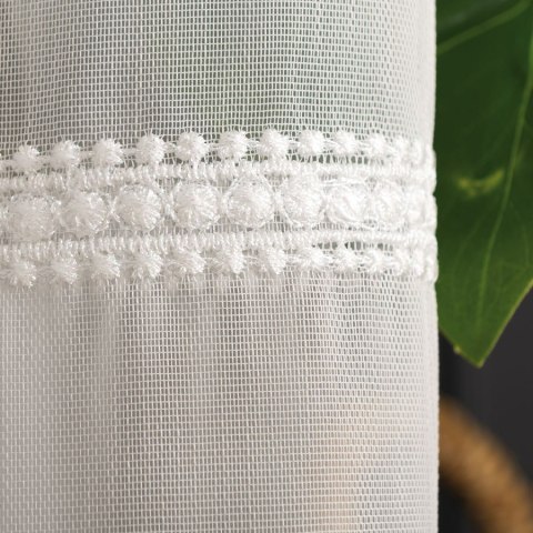 LINUS Firanka haftowana, wysokość 300cm, kolor 001 offwhite z błyskiem 043203/000/001/000300/1