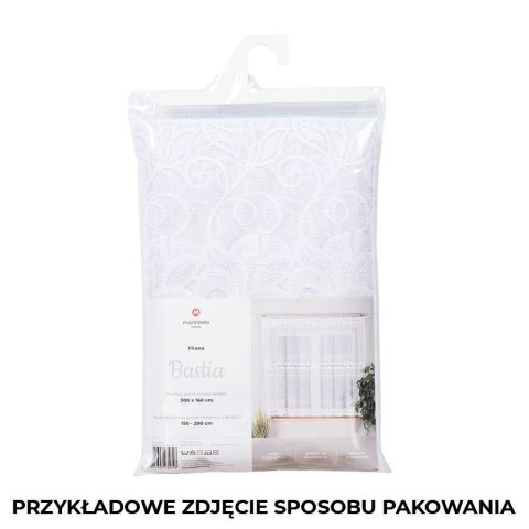 BASTIA Firanka żakardowa gotowa, szerokość 300 x wysokość 160cm, kolor 001 biały 648107/FBL/001/300160/1 BASTIA Firanka żakardowa gotowa, szerokość 300 x wysokość 160cm, kolor 001 biały 648107/FBL/001/300160/1
