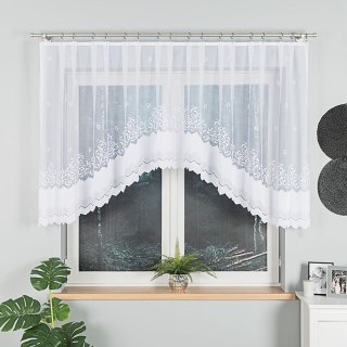 GENOWEFA Firanka żakardowa gotowa, szerokość 300 x wysokość 120cm, kolor 001 biały 023419/FBL/001/300120/1