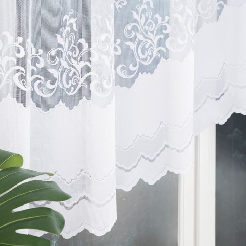 GENOWEFA Firanka żakardowa gotowa, szerokość 300 x wysokość 120cm, kolor 001 biały 023419/FBL/001/300120/1 GENOWEFA Firanka żakardowa gotowa, szerokość 300 x wysokość 120cm, kolor 001 biały 023419/FBL/001/300120/1