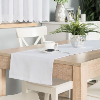 HARPER Bieżnik wodoodporny, obszyty listwą 2 cm, 40x140cm, kolor 001 biały ze srebrnym lurexem 004767/KSP/L01/040140/1