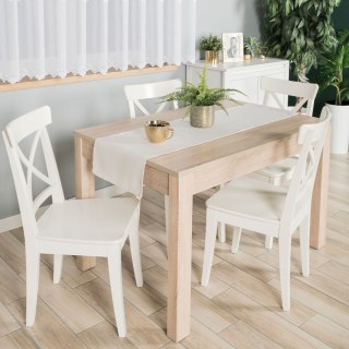 HARPER Bieżnik wodoodporny, obszyty listwą 2 cm, 40x140cm, kolor 003 biały ze złotym lurexem 004767/KSP/L03/040140/1
