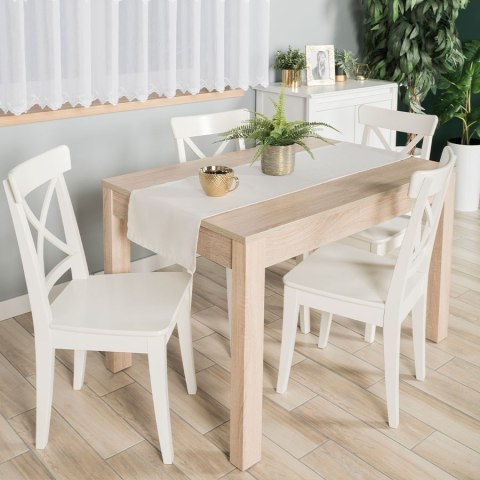 HARPER Bieżnik wodoodporny, obszyty listwą 2 cm, 40x140cm, kolor 003 biały ze złotym lurexem 004767/KSP/L03/040140/1
