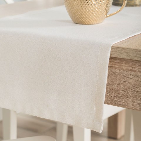 HARPER Bieżnik wodoodporny, obszyty listwą 2 cm, 40x140cm, kolor 003 biały ze złotym lurexem 004767/KSP/L03/040140/1