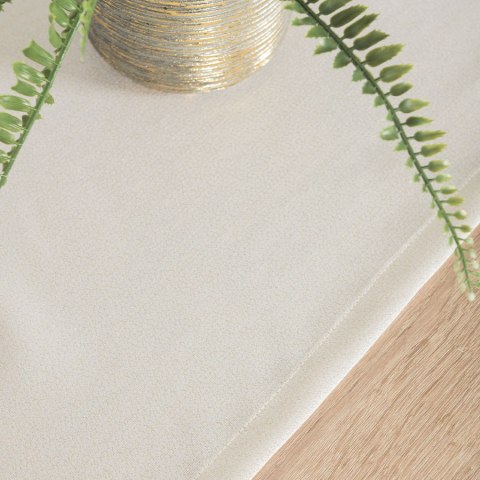 HARPER Bieżnik wodoodporny, obszyty listwą 2 cm, 40x140cm, kolor 003 biały ze złotym lurexem 004767/KSP/L03/040140/1