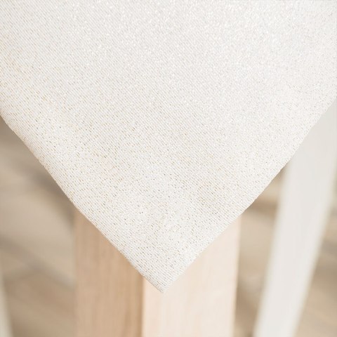 HARPER Obrus wodoodporny, obszyty listwą 2 cm, 140x300cm, kolor 003 biały ze złotym lurexem 004767/KSP/L03/140300/1