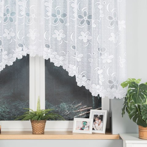 RENATA Firanka żakardowa gotowa, szerokość 300 x wysokość 130cm, kolor 001 biały 049885/FBL/001/300130/1 RENATA Firanka żakardowa gotowa, szerokość 300 x wysokość 130cm, kolor 001 biały 049885/FBL/001/300130/1