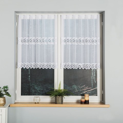 Zazdrostka z aplikacją ze wzorem pasowym, wysokość 90cm, kolor 001 biały - 112831 112769/000/001/000090/1 Zazdrostka z aplikacją ze wzorem pasowym, wysokość 90cm, kolor 001 biały - 112831 112769/000/001/000090/1
