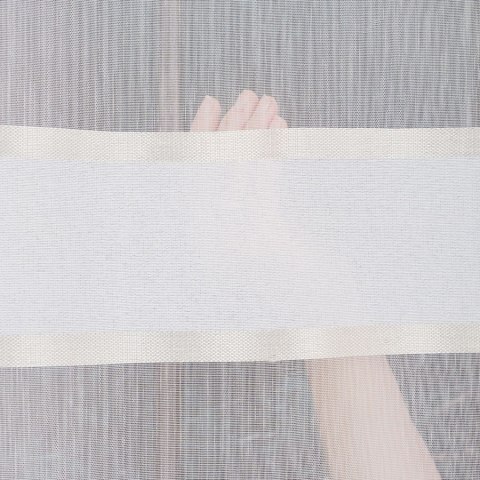 Firanka fantazyjna ze wzorem pasowym z ołowianką, wysokość 300cm, kolor 020 biały ze złotym 001696/OLO/020/000300/1 Firanka fantazyjna ze wzorem pasowym z ołowianką, wysokość 300cm, kolor 020 biały ze złotym 001696/OLO/020/000300/1