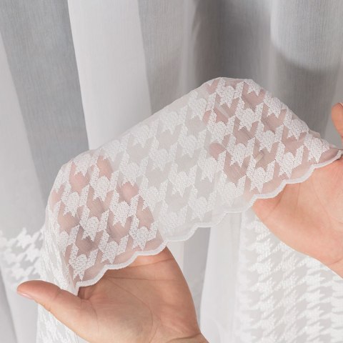 Firanka haftowana 000772 wysokość 250 cm kolor biały