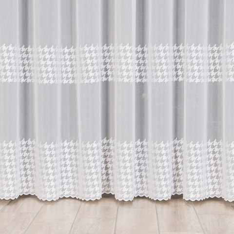 Firanka haftowana 000772 wysokość 250 cm kolor biały