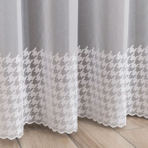 Firanka haftowana 000772 wysokość 250 cm kolor biały