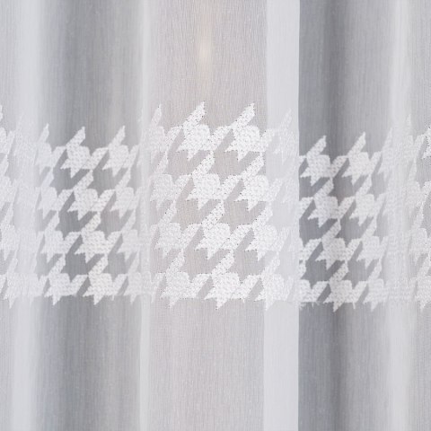 Firanka haftowana 000772 wysokość 250 cm kolor biały