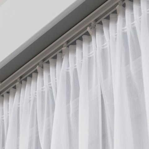 Firanka haftowana 000772 wysokość 250 cm kolor biały