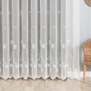 Firanka haftowana 053801 wysokość 280 cm kolor kremowy