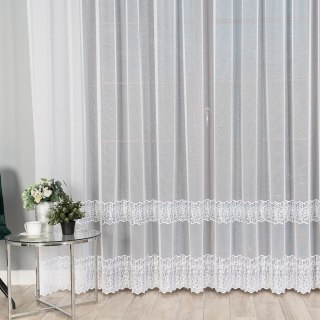Firanka z aplikacją 009240 wysokość 280 cm kolor biały