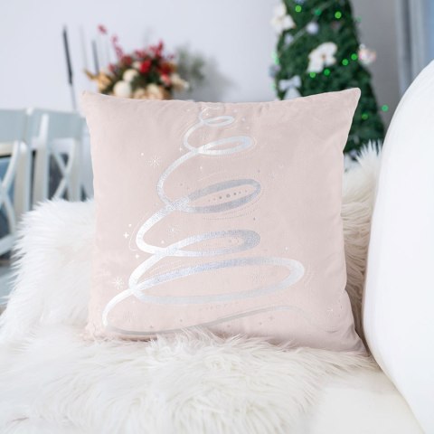 Poszewka dekoracyjna METALICZNA VELVET 40x40 cm kolor pudrowy różowy ze srebrnym zdobieniem Poszewka dekoracyjna METALICZNA VELVET 40x40 cm kolor pudrowy różowy ze srebrnym zdobieniem