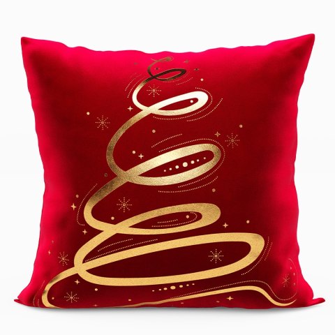 Poszewka dekoracyjna METALICZNA VELVET 40x40 cm kolor czerwony ze złotym zdobieniem Poszewka dekoracyjna METALICZNA VELVET 40x40 cm kolor czerwony ze złotym zdobieniem