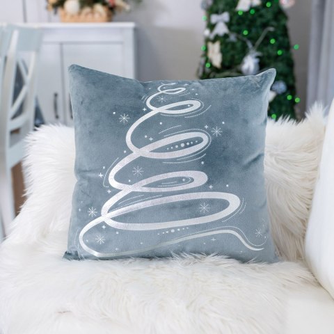 Poszewka dekoracyjna METALICZNA VELVET 40x40 cm kolor jasny niebieski ze srebrnym zdobieniem Poszewka dekoracyjna METALICZNA VELVET 40x40 cm kolor jasny niebieski ze srebrnym zdobieniem