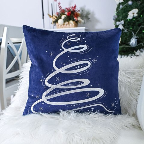 Poszewka dekoracyjna METALICZNA VELVET 40x40 cm kolor granatowy ze srebrnym zdobieniem Poszewka dekoracyjna METALICZNA VELVET 40x40 cm kolor granatowy ze srebrnym zdobieniem