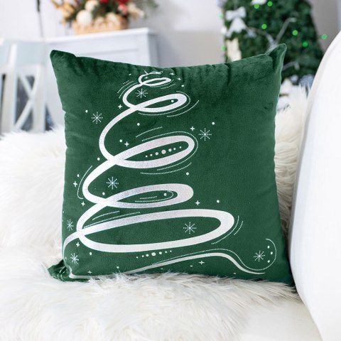 Poszewka dekoracyjna METALICZNA VELVET 40x40 cm kolor szmaragdowy ze srebrnym zdobieniem Poszewka dekoracyjna METALICZNA VELVET 40x40 cm kolor szmaragdowy ze srebrnym zdobieniem