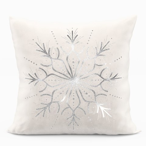 Poszewka dekoracyjna METALICZNA VELVET 40x40 cm kolor offwhite ze srebrnym zdobieniem Poszewka dekoracyjna METALICZNA VELVET 40x40 cm kolor offwhite ze srebrnym zdobieniem
