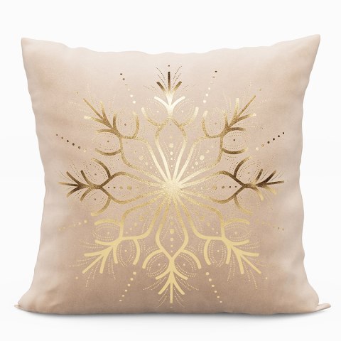 Poszewka dekoracyjna METALICZNA VELVET 40x40 cm kolor kremowy ze złotym zdobieniem Poszewka dekoracyjna METALICZNA VELVET 40x40 cm kolor kremowy ze złotym zdobieniem