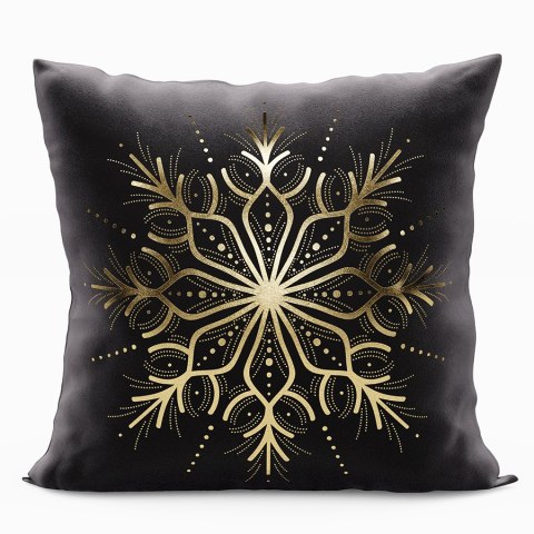 Poszewka dekoracyjna METALICZNA VELVET 40x40 cm kolor czarny ze złotym zdobieniem Poszewka dekoracyjna METALICZNA VELVET 40x40 cm kolor czarny ze złotym zdobieniem