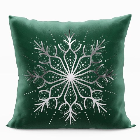 Poszewka dekoracyjna METALICZNA VELVET 40x40 cm kolor szmaragdowy ze srebrnym zdobieniem Poszewka dekoracyjna METALICZNA VELVET 40x40 cm kolor szmaragdowy ze srebrnym zdobieniem