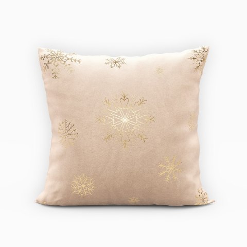 Poszewka dekoracyjna ŚNIEŻKI VELVET 40x40 cm kolor kremowy ze złotym zdobieniem Poszewka dekoracyjna ŚNIEŻKI VELVET 40x40 cm kolor kremowy ze złotym zdobieniem