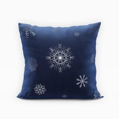 Poszewka dekoracyjna ŚNIEŻKI VELVET 40x40 cm kolor granatowy ze złotym zdobieniem Poszewka dekoracyjna ŚNIEŻKI VELVET 40x40 cm kolor granatowy ze złotym zdobieniem