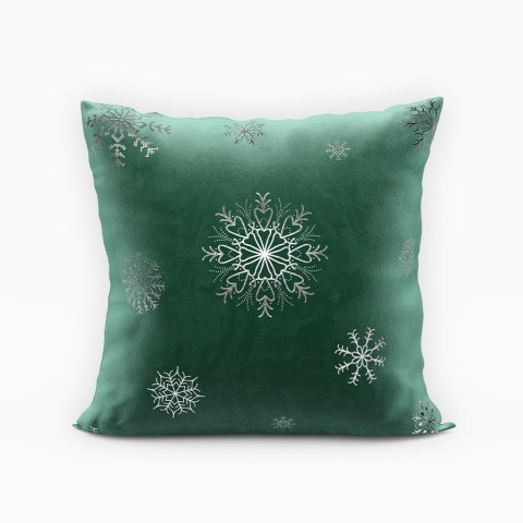Poszewka dekoracyjna ŚNIEŻKI VELVET 40x40 cm kolor szmaragdowy ze złotym zdobieniem Poszewka dekoracyjna ŚNIEŻKI VELVET 40x40 cm kolor szmaragdowy ze złotym zdobieniem