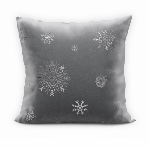 Poszewka dekoracyjna ŚNIEŻKI VELVET 45x45 cm kolor ciemny szary ze złotym zdobieniem Poszewka dekoracyjna ŚNIEŻKI VELVET 45x45 cm kolor ciemny szary ze złotym zdobieniem