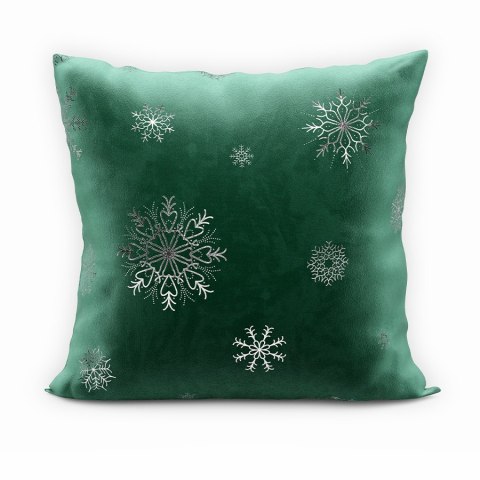 Poszewka dekoracyjna ŚNIEŻKI VELVET 45x45 cm kolor szmaragdowy ze złotym zdobieniem Poszewka dekoracyjna ŚNIEŻKI VELVET 45x45 cm kolor szmaragdowy ze złotym zdobieniem