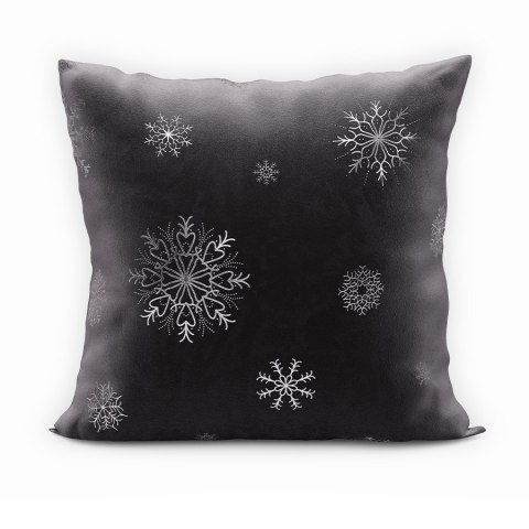 Poszewka dekoracyjna ŚNIEŻKI VELVET 45x45 cm kolor czarny ze złotym zdobieniem Poszewka dekoracyjna ŚNIEŻKI VELVET 45x45 cm kolor czarny ze złotym zdobieniem