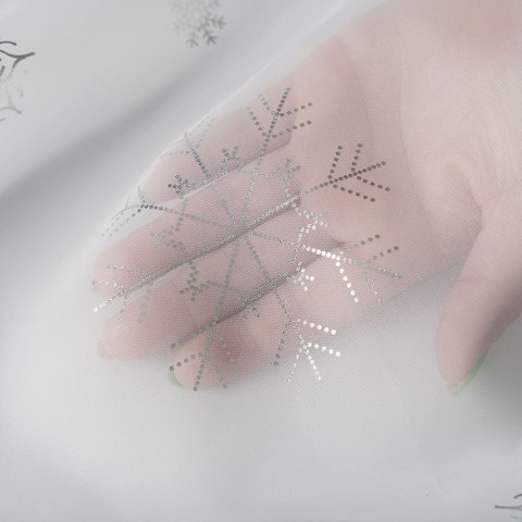 ŚNIEŻKI Zazdrostka woalowa, wysokość 60cm, kolor 001 biały ze srebrnym zdobieniem FBN001/ZAZ/001/000060/1 ŚNIEŻKI Zazdrostka woalowa, wysokość 60cm, kolor 001 biały ze srebrnym zdobieniem FBN001/ZAZ/001/000060/1