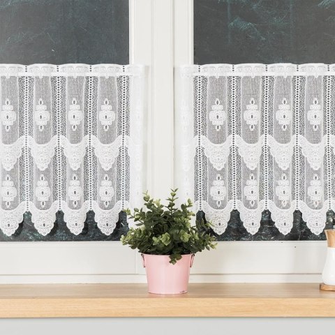 Zazdrostka żakardowa panelowa 355860 wysokość 40 cm kolor biały