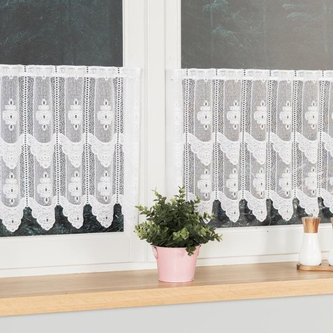 Zazdrostka żakardowa panelowa 355860 wysokość 40 cm kolor biały