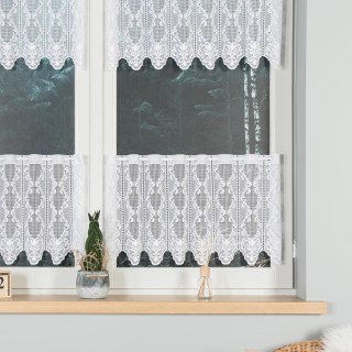 Zazdrostka żakardowa 355840 wysokość 40 cm kolor biały
