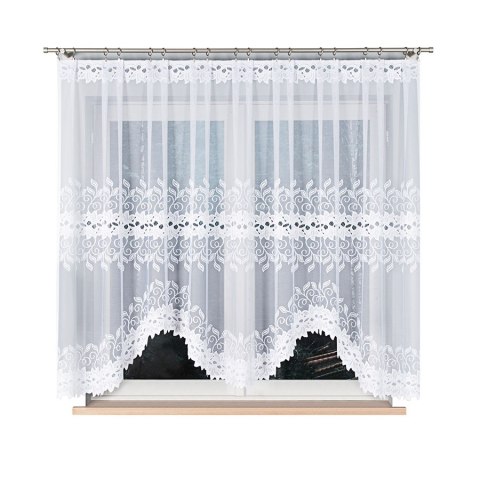 BASTIA Firanka żakardowa odpasowana, szerokość 300 x wysokość 160cm, kolor 001 biały 648107/FOL/001/000161/1