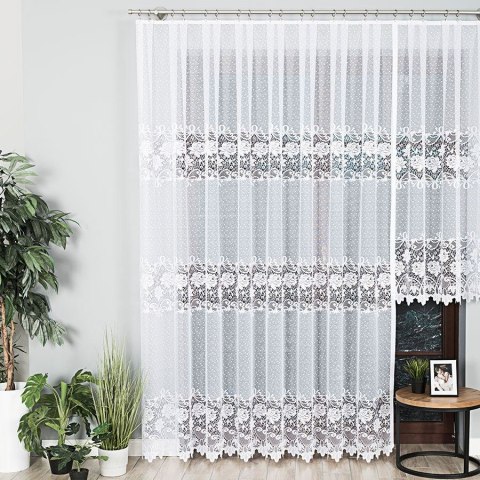DEMETRIA Firanka żakardowa odpasowana na prosto, szerokość 300 x wysokość 250cm, kolor 001 biały 017480/FOP/001/000251/1 DEMETRIA Firanka żakardowa odpasowana na prosto, szerokość 300 x wysokość 250cm, kolor 001 biały 017480/FOP/001/000251/1