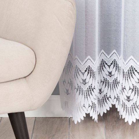 FELICJA Firanka żakardowa odpasowana na prosto ze wzorem na samym dole, szerokość 300 x wysokość 250cm, kolor 001 biały 018989/ FELICJA Firanka żakardowa odpasowana na prosto ze wzorem na samym dole, szerokość 300 x wysokość 250cm, kolor 001 biały 018989/