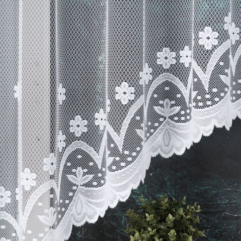 FLORENTYNA Firanka żakardowa odpasowana, szerokość 330 x wysokość 160cm, kolor 001 biały 004421/FOL/001/000161/1 FLORENTYNA Firanka żakardowa odpasowana, szerokość 330 x wysokość 160cm, kolor 001 biały 004421/FOL/001/000161/1