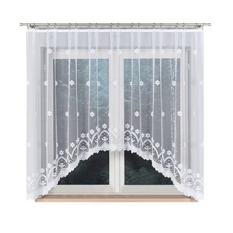 FLORENTYNA Firanka żakardowa odpasowana, szerokość 330 x wysokość 160cm, kolor 001 biały 004421/FOL/001/000161/1 FLORENTYNA Firanka żakardowa odpasowana, szerokość 330 x wysokość 160cm, kolor 001 biały 004421/FOL/001/000161/1