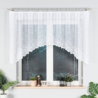 KAROLINA Firanka żakardowa odpasowana ze wzorem po całości, szerokość 300 x wysokość 110cm, kolor 001 biały 054160/FOL/001/00011